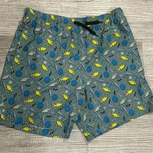 Men’s Burlebo Swim Trunks – Size Large – Retro Fish Print – Never Worn!